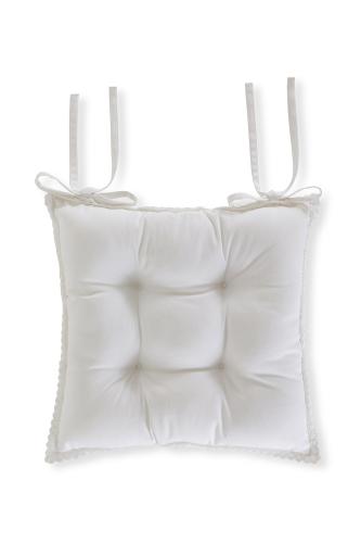 Coincasa διακοσμητικό μαξιλάρι καρέκλας twill με κέντημα 40 x 40 cm - 007246764 Λευκό